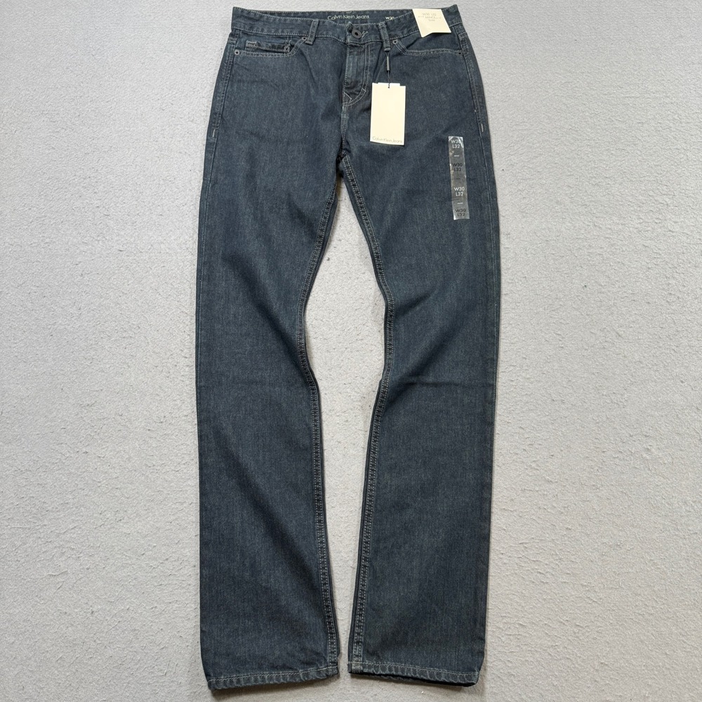 NEW Calvin Klein Jeans Men's 30x32 Blue Dark Wash Denim Slim Fit Skinny Mid Rise